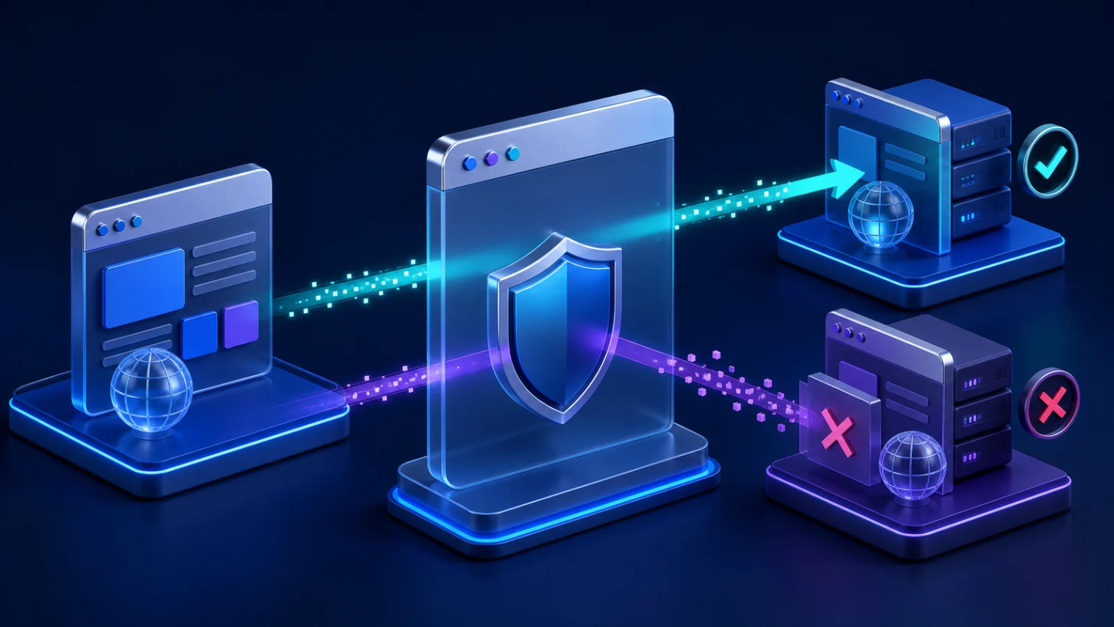 Cross-origin web request passing through a controlled browser security boundary