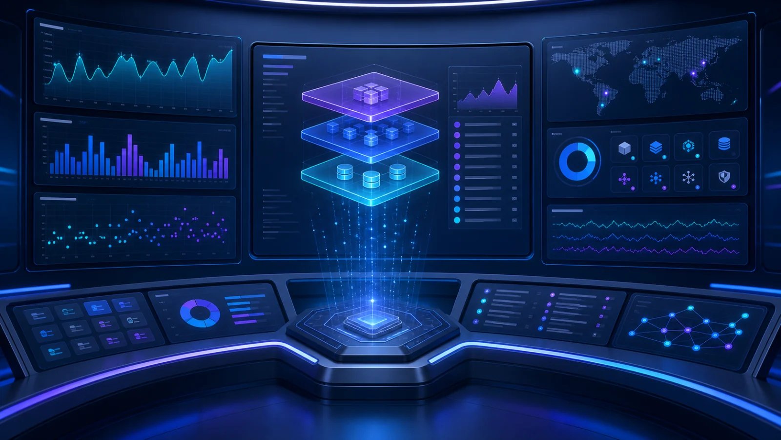 Observability system combining metrics, logs, traces, alerts, and service health