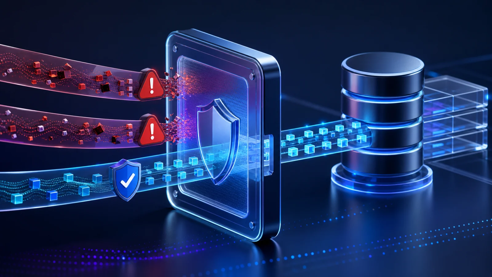 Parameterized database gateway blocking malicious SQL input
