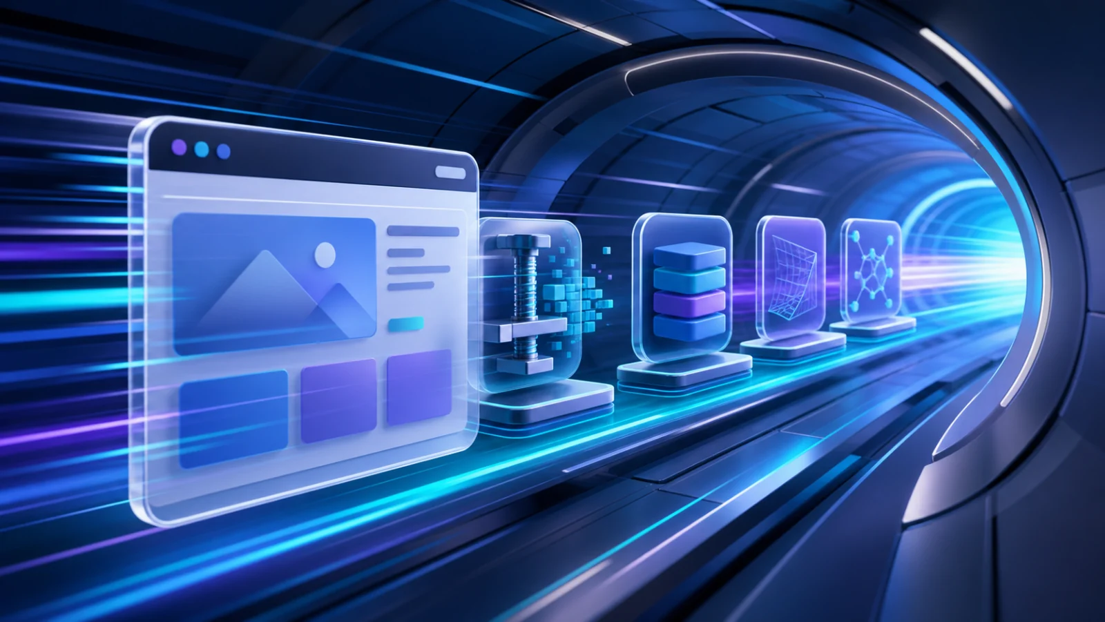 Web page accelerated through asset compression, caching, and rendering optimization